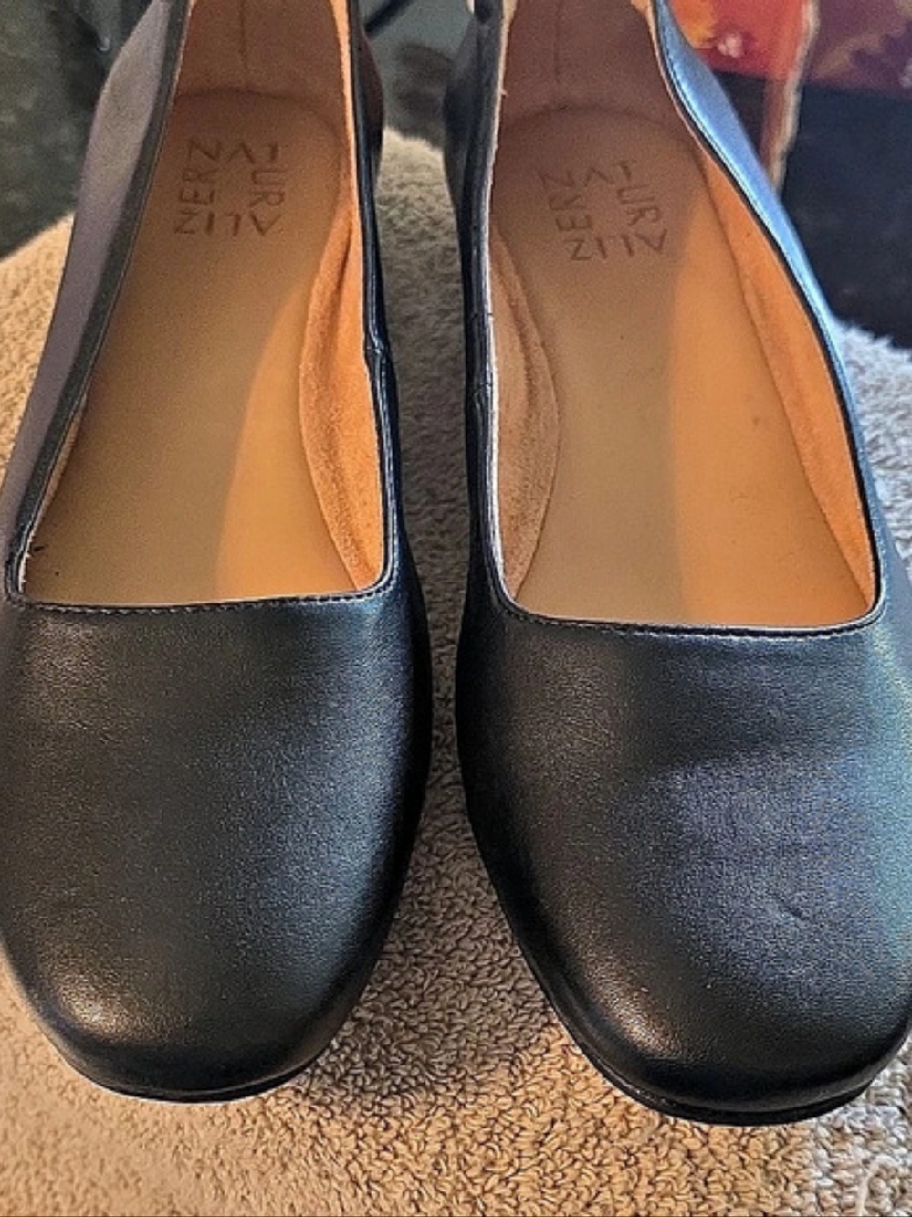 Naturalizer Black Leather-Look Flats